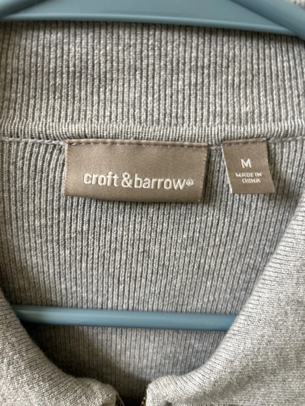 Croft & Barrow Grey Zip Up Sweater - Picture 2 of 3